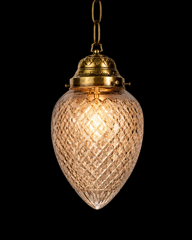 Matkadeep Clear Diamond-Cut Glass Hanging Light · SGE-HL-118 · Samrat Glass Emporium