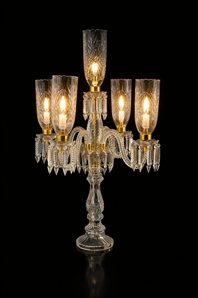 Noor Mahal Prism Table Chandelier · SGE-TA-003 · Samrat Glass Emporium