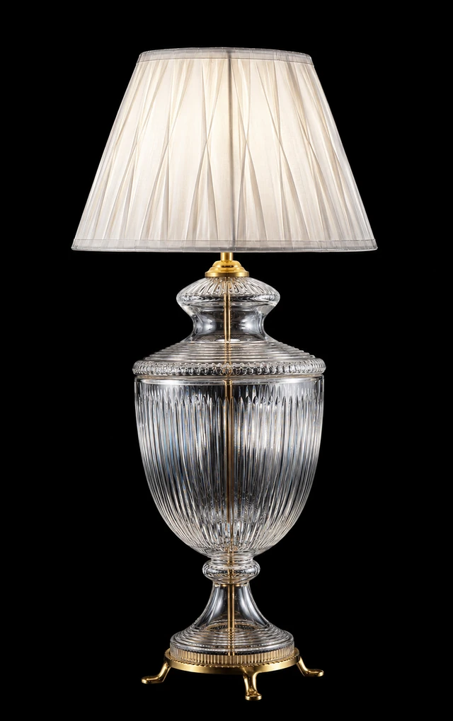 Rajsi Fine-Fluted Clear-Glass Urn Table Lamp · SGE-TL-015 · Samrat Glass Emporium