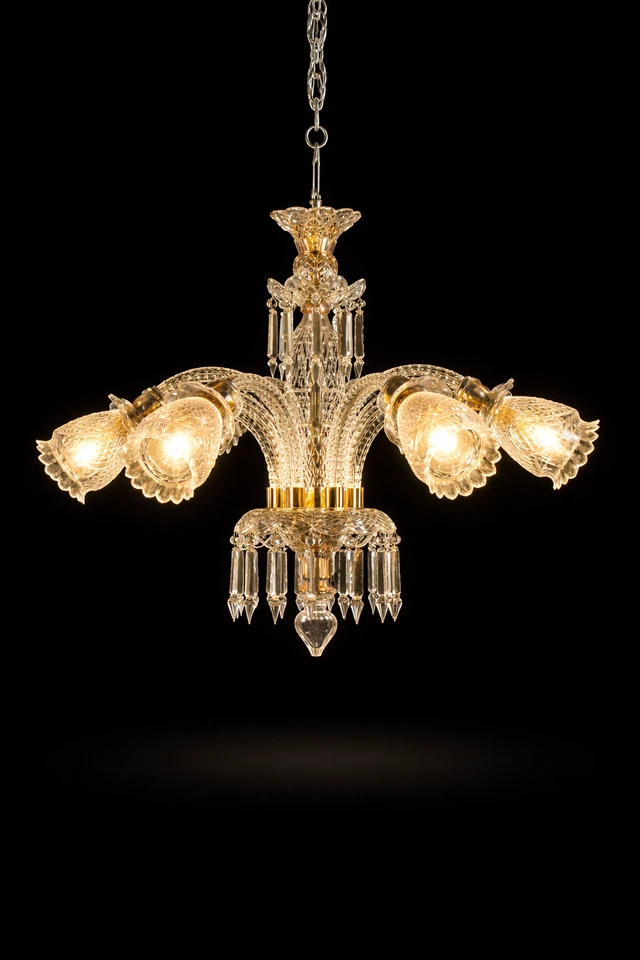 Gulbahar Six-Light Floral Bell Glass Chandelier · SGE-CH-016 · Samrat Glass Emporium