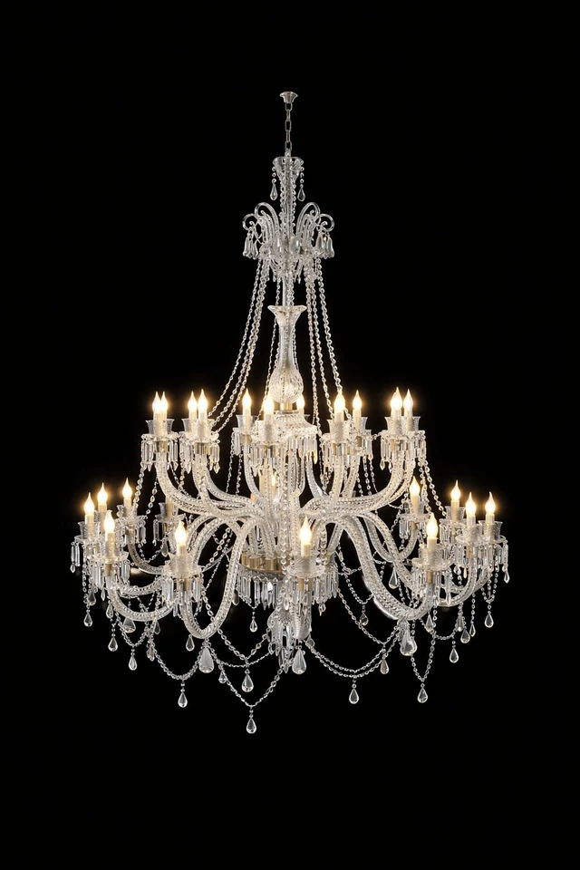Noorjahan Grand Two-Tier 24-Light Crystal Chandelier · SGE-CH-011 · Samrat Glass Emporium