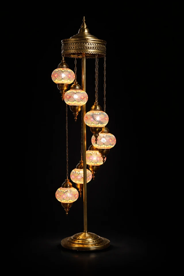 Mehfil Mosaic Cascade Floor Chandelier · SGE-FL-008 · Samrat Glass Emporium