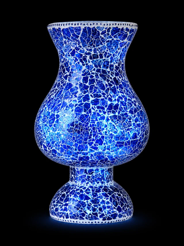 Neelambari Mosaic Glass Table Lamp – Cobalt Blue · SGE-TL-050 · Samrat Glass Emporium