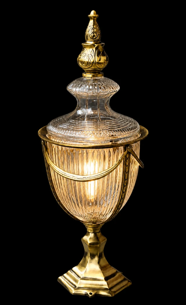 Rajsi Urn Fluted Glass Gate Light — Alternate Size · SGE-GL-026 · Samrat Glass Emporium