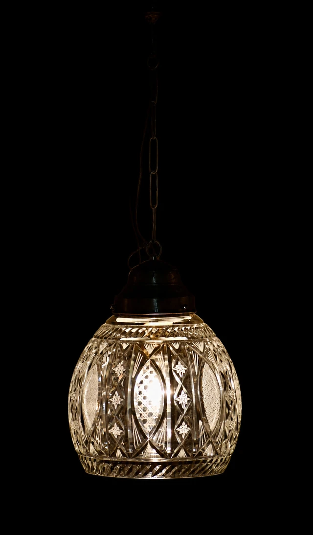 Kashika Artisan-Cut Glass Hanging Light — Star Lattice · SGE-HL-038 · Samrat Glass Emporium