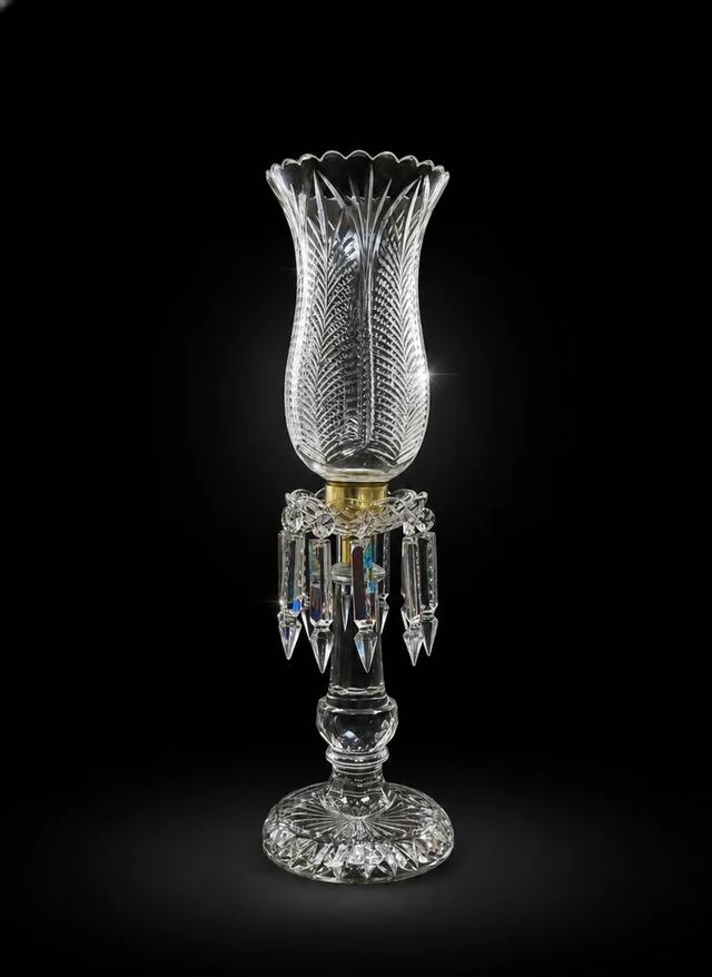 Scallop Tulip Prism Draped Candle Stand · SGE-CS-002 · Samrat Glass Emporium